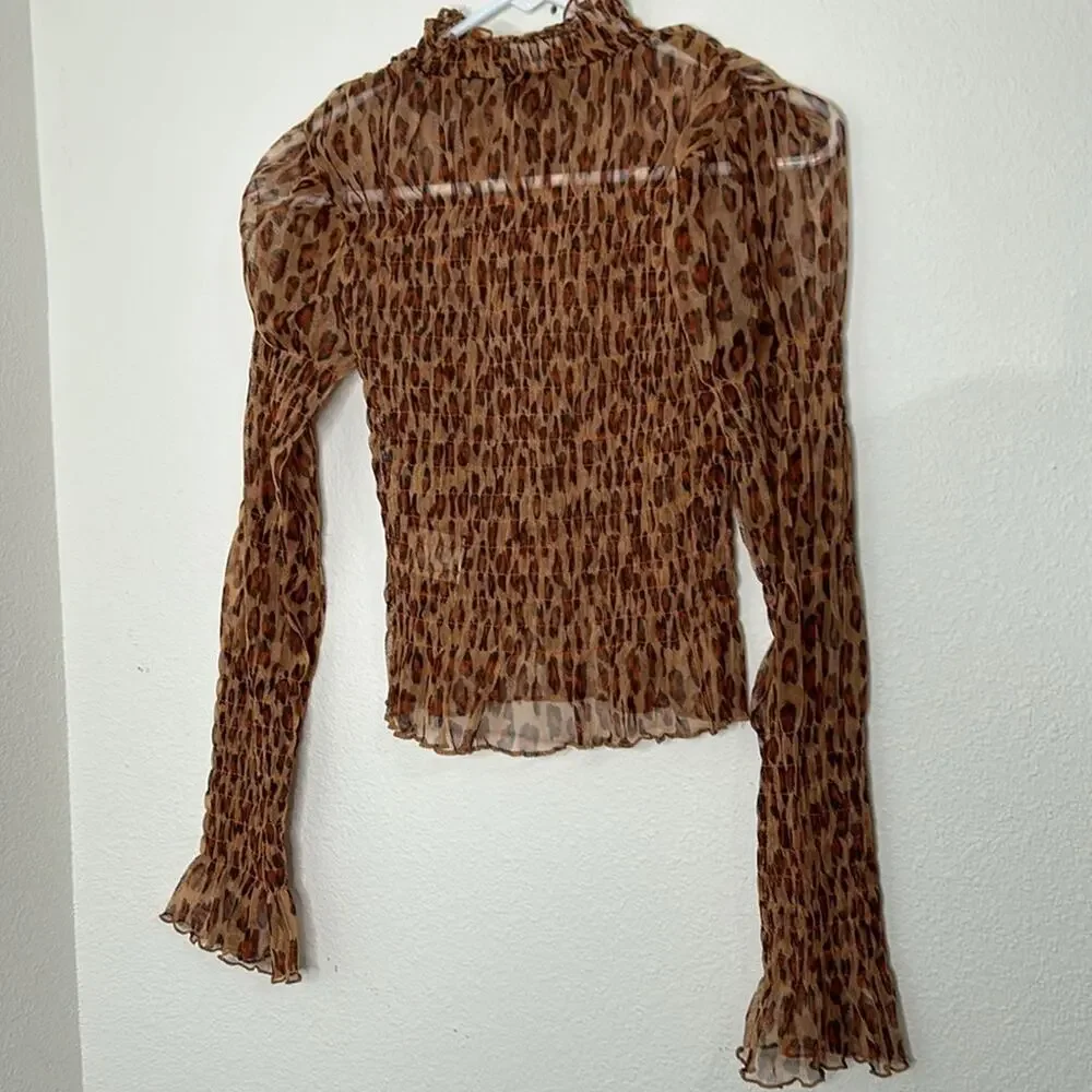 $88 NWT Free People Hello There Top Leopard Combo Size XS